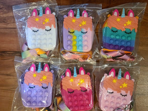 Unicorn Fidget Pop It Purses