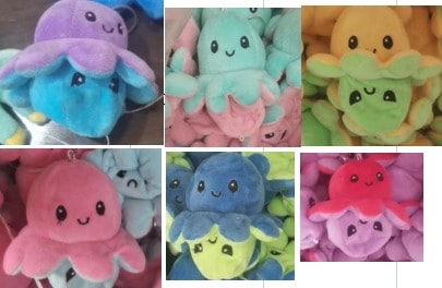 Reversible Plush Toy Keychain