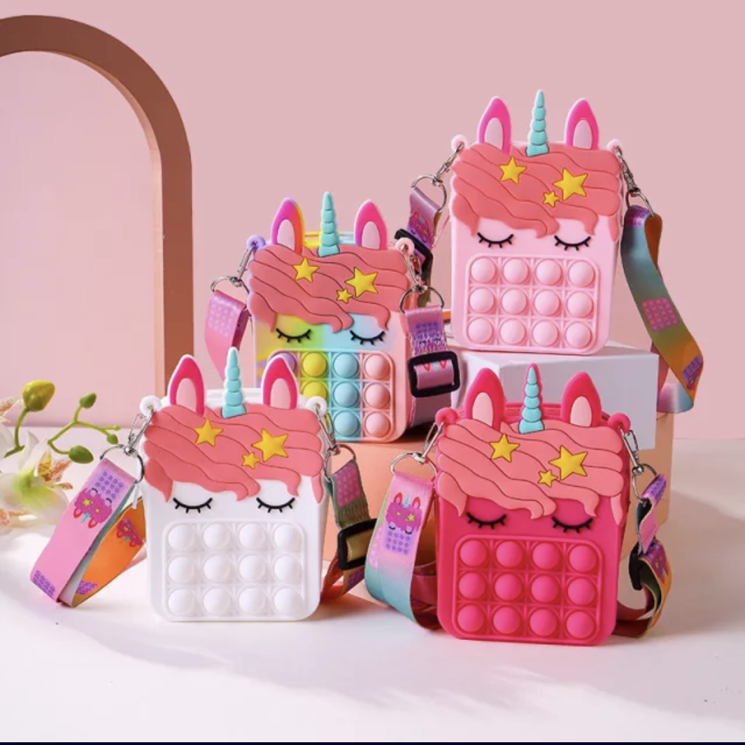 Unicorn Fidget Pop It Purses