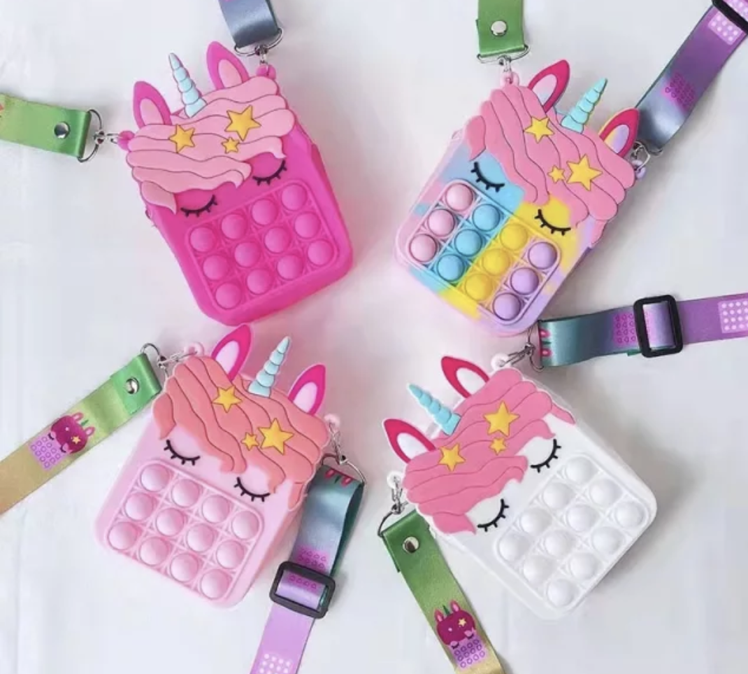 Unicorn Fidget Pop It Purses